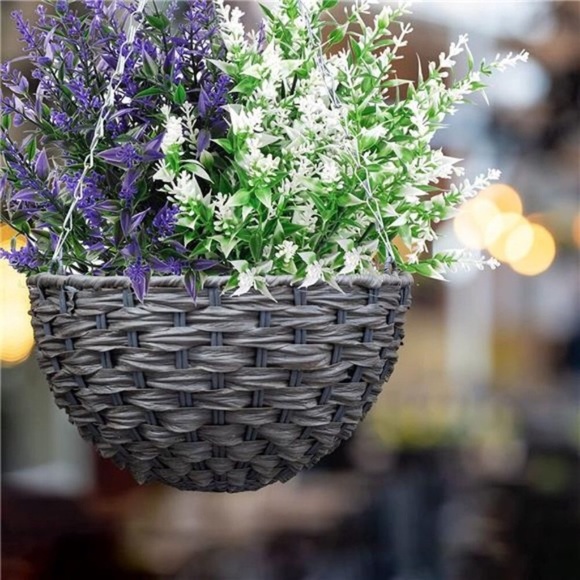 9pcs Artificial Flowers UV Resistant Faux Plastic Flower Outdoor Fake Lavender - Picture 4 of 8